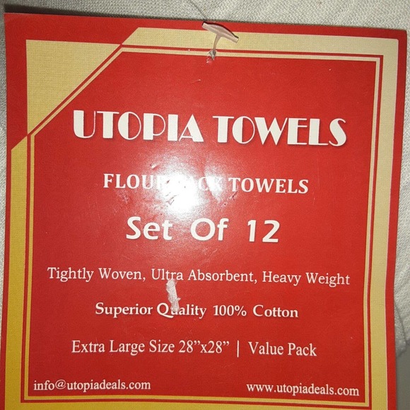 Utopia Towels Flour Sack 12 pack New 28x28 Farmhouse - Picture 2 of 6